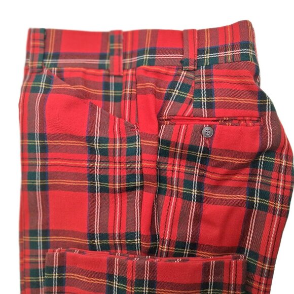 VTG 70s Wool Tartan Plaid Flare Pants High Rise Bell Bottom Punk Rock  30" x 29" - Picture 2 of 14